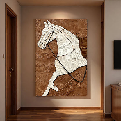 Textured Horse-Themed Canvas Wall Art Homeandso
