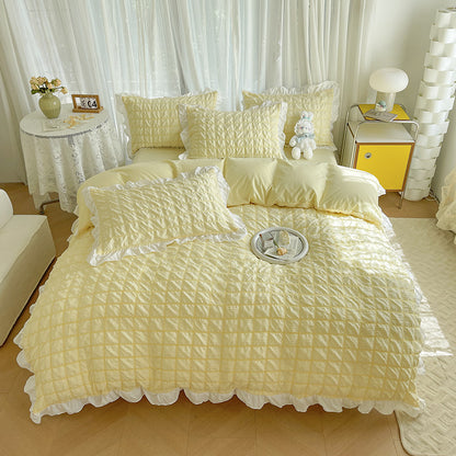 Textured Ruffle Bedding Set