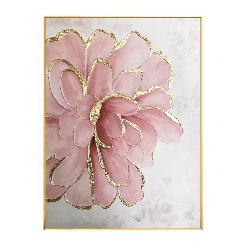 Floral Gold Accent Canvas Art Homeandso