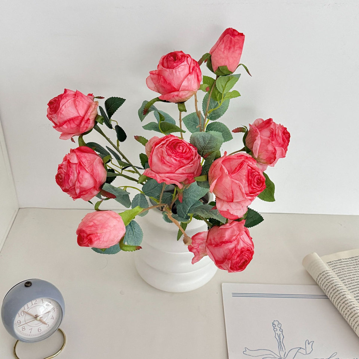 Realistic Artificial Rose Floral Stem