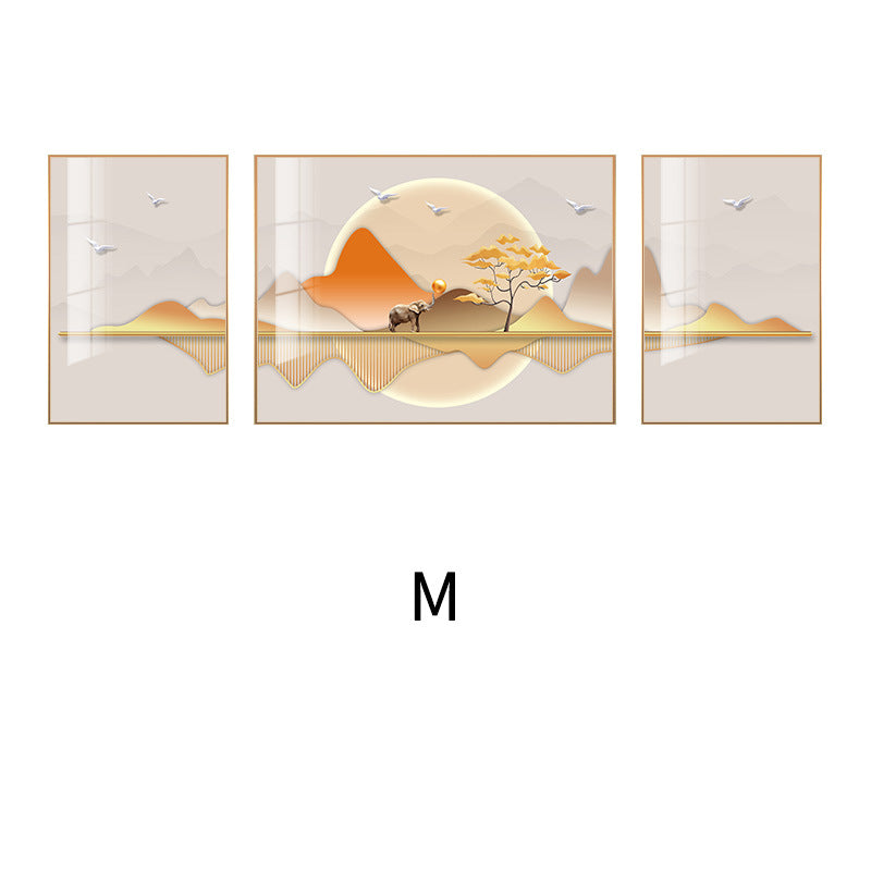 Abstract Elephant-Themed Canvas Triptych Art Homeandso