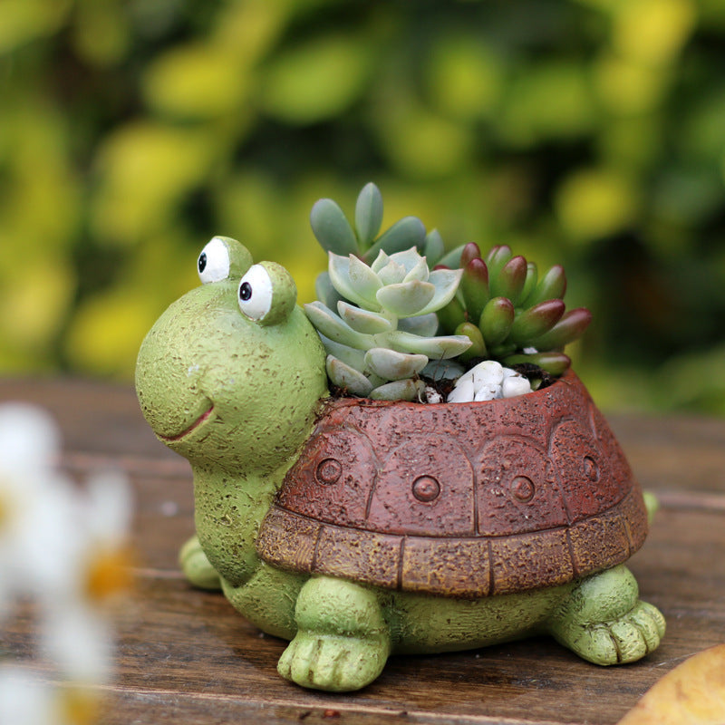 Turtle-Shaped Planter Homeandso