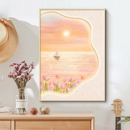 Framed Floral Sunset Art Print Homeandso