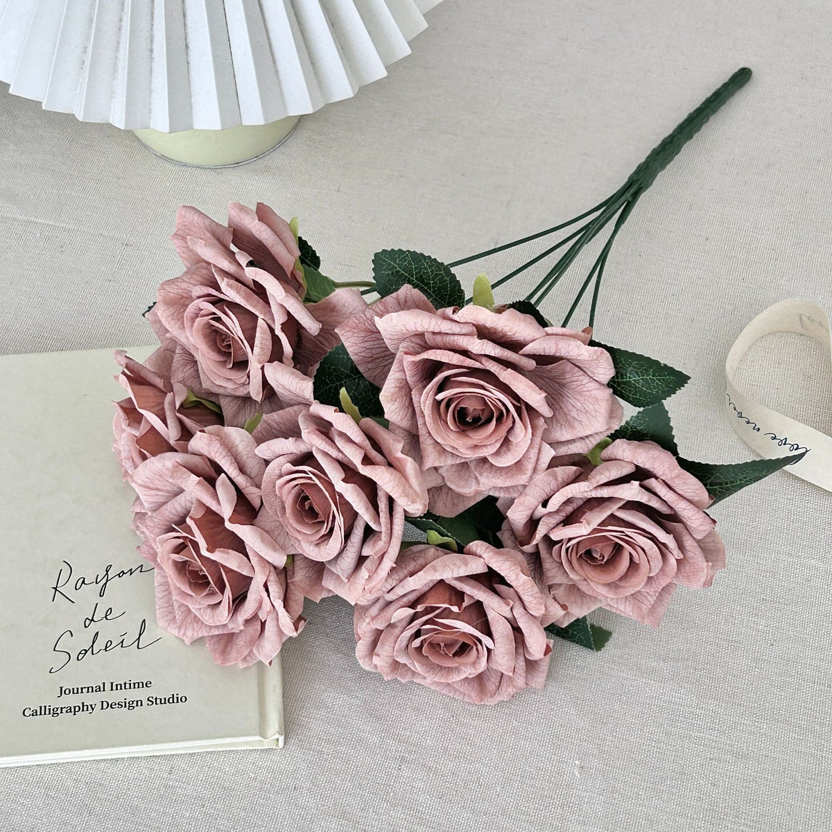Realistic Faux Floral Rose Bouquet
