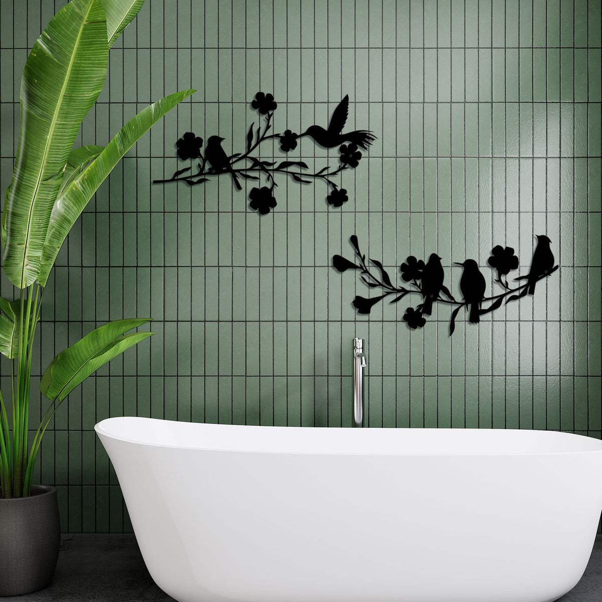 Decorative Bird and Flower Wall Art Homeandso
