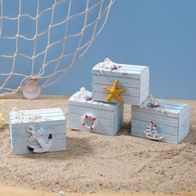 Nautical-Inspired Decorative Wooden Treasure Box Homeandso