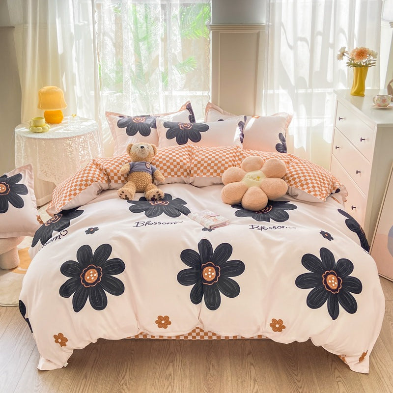 Playful Floral Cartoon Duvet Cover Set Homeandso