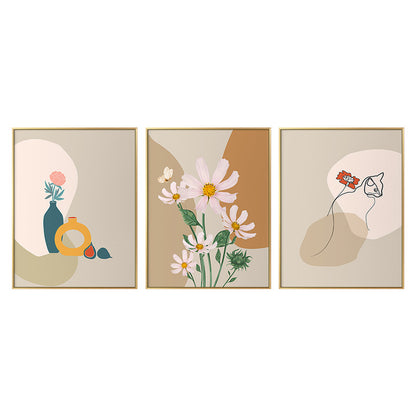 Decorative Framed Art Print with Abstract Floral Design Homeandso