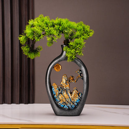 Artistic Mountain Landscape Decorative Vase Homeandso