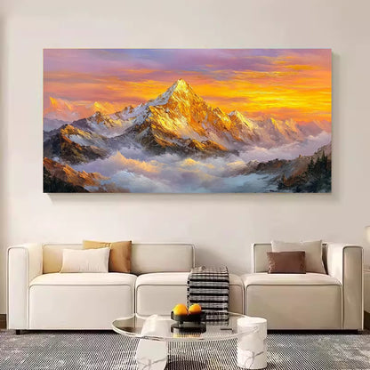 Majestic Mountain Sunset Canvas Art Homeandso