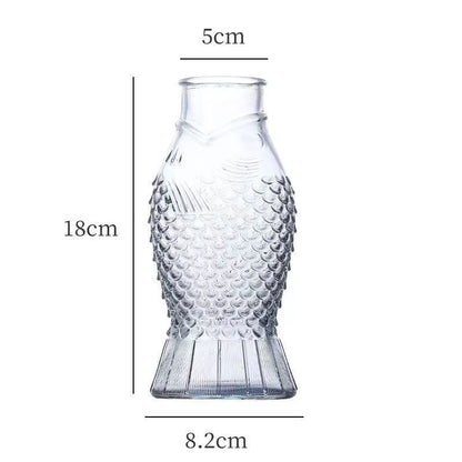 Fish-Shaped Decorative Glass Vase