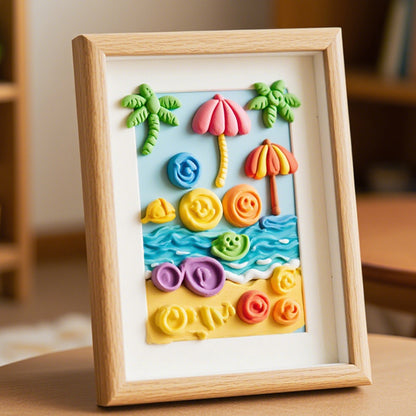 3D Beach Scene Art Frame