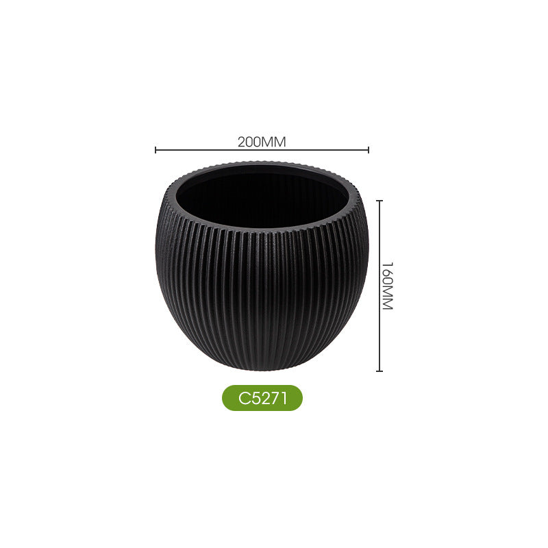 Elegant Textured Round Planter Homeandso