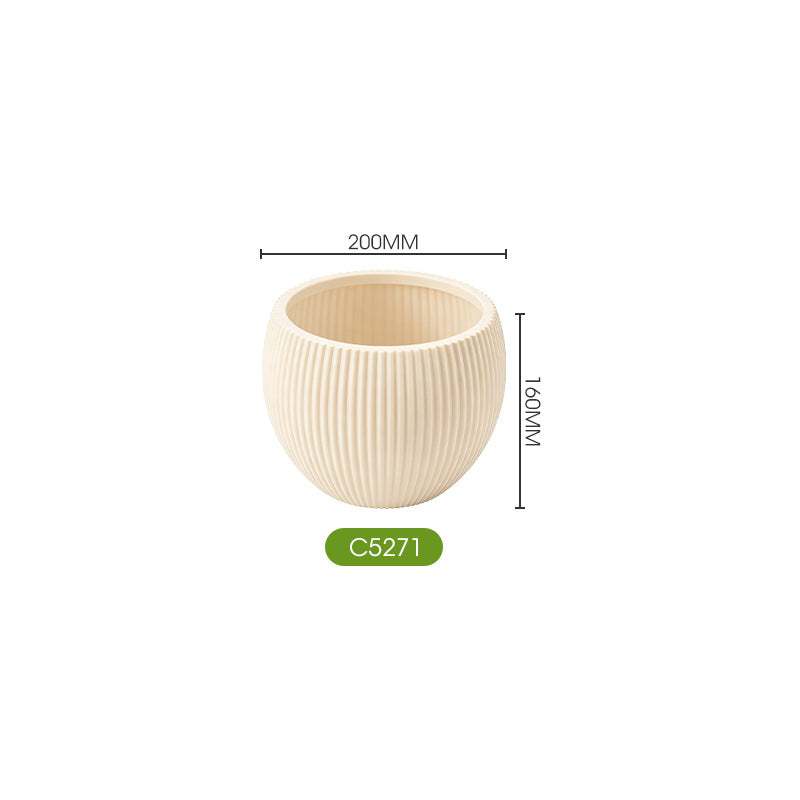 Elegant Textured Round Planter Homeandso