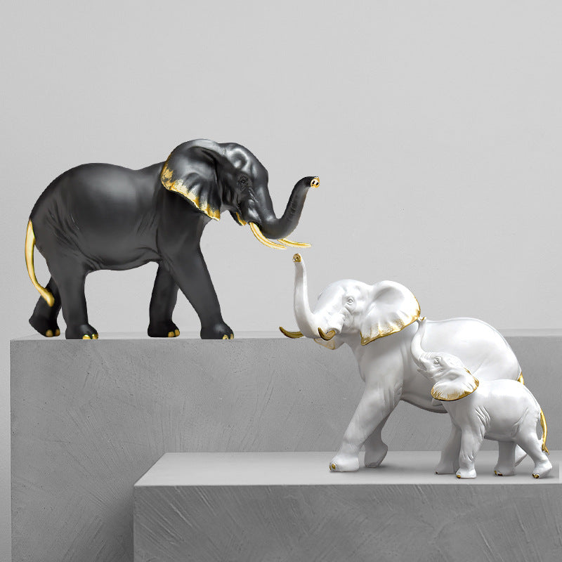 Decorative Elephant Family Sculpture Homeandso
