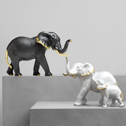 Decorative Elephant Family Sculpture Homeandso