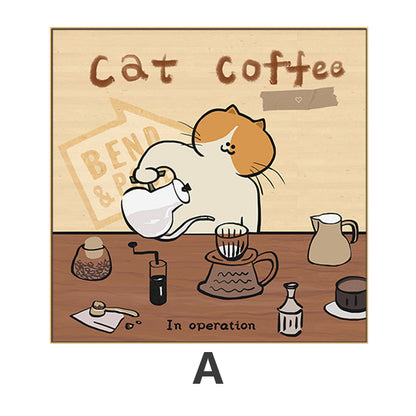 Whimsical Cat-Themed Print Artwork Homeandso