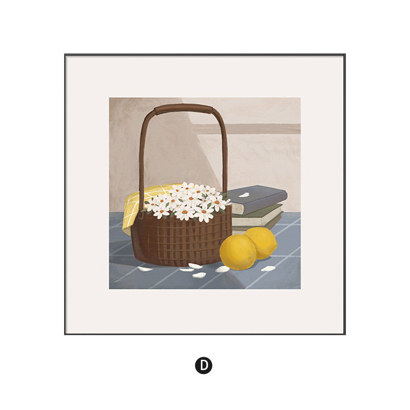 Decorative Floral Basket Art Print Homeandso