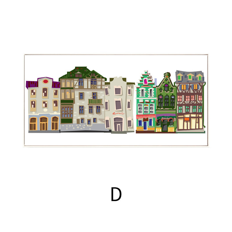 Framed Illustrative Cityscape Wall Art Homeandso