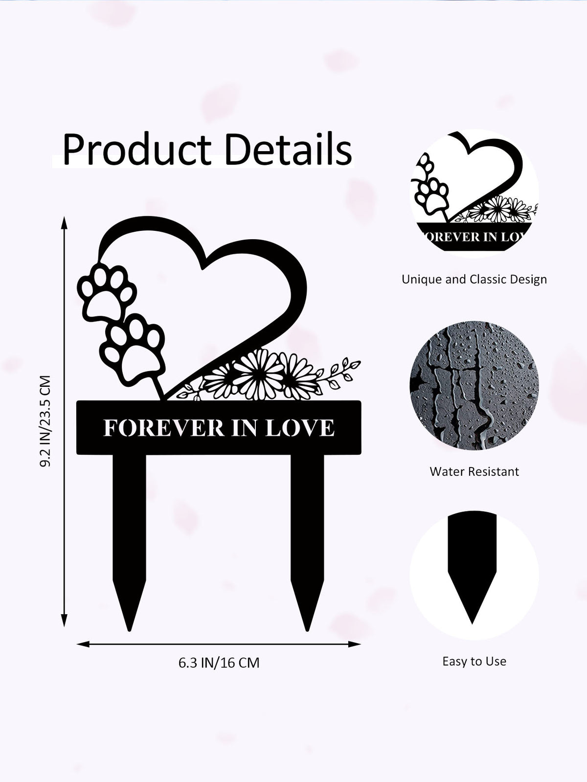 Heart-Shaped Garden Stake Homeandso