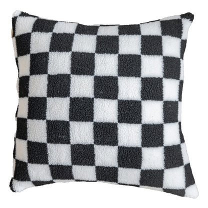 Plush Checkerboard Throw Pillow