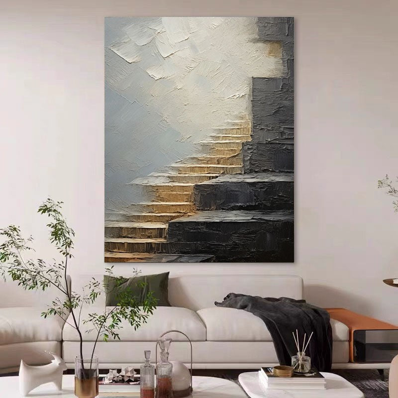 Textured Abstract Stairway Canvas Art Homeandso