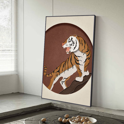 Artistic Tiger-Themed Relief Wall Art Homeandso