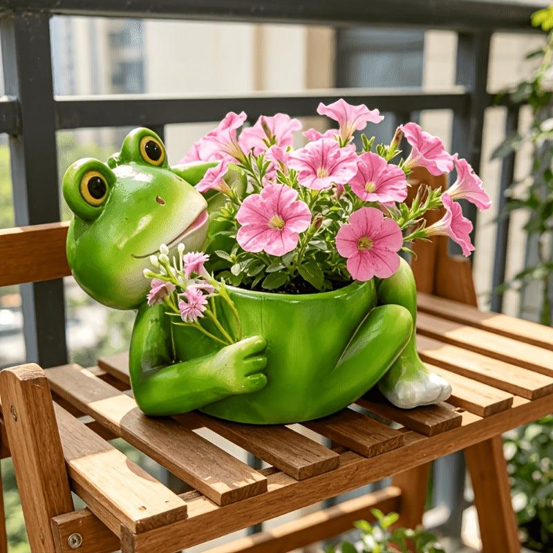 Frog-Shaped Decorative Planter Homeandso