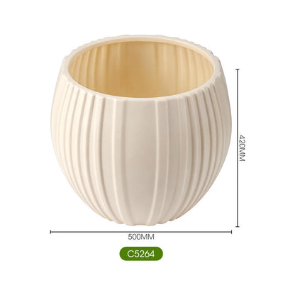 Elegant Ribbed Ceramic Planter Homeandso