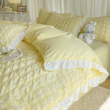 Textured Ruffle Bedding Set