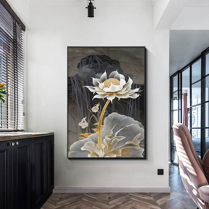 Elegant Lotus Flower Framed Art Homeandso