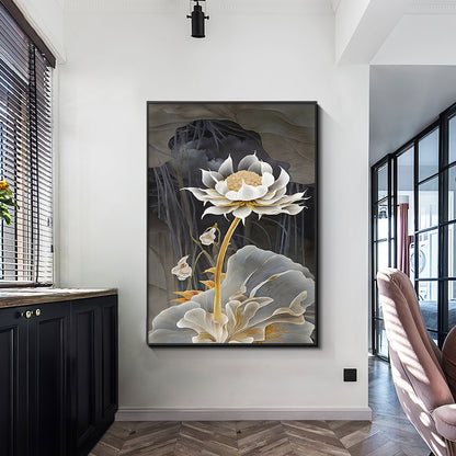 Elegant Lotus Flower Framed Art Homeandso