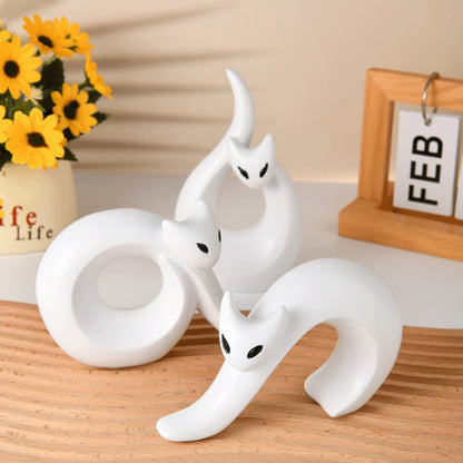 Modern Abstract Cat Figurine Homeandso
