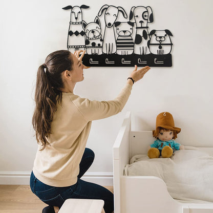 Playful Dog-Themed Wall Hook Rack Homeandso