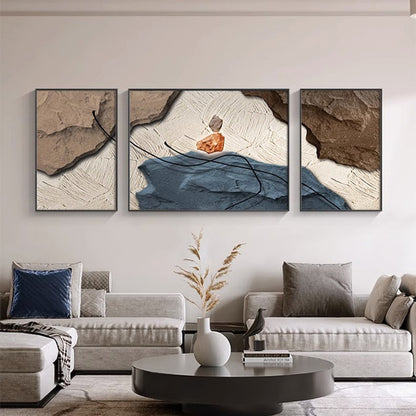 Abstract Textured Triptych Wall Art Homeandso
