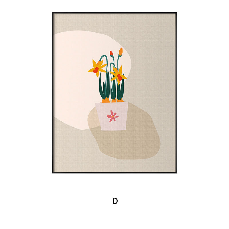 Decorative Framed Art Print with Abstract Floral Design Homeandso