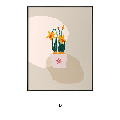 Decorative Framed Art Print with Abstract Floral Design Homeandso