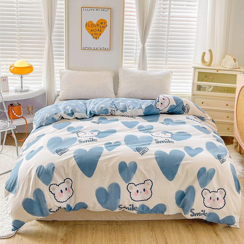 Playful Heart Pattern Duvet Cover Set Homeandso