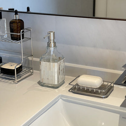 Artistic Glass Soap Dispenser Set