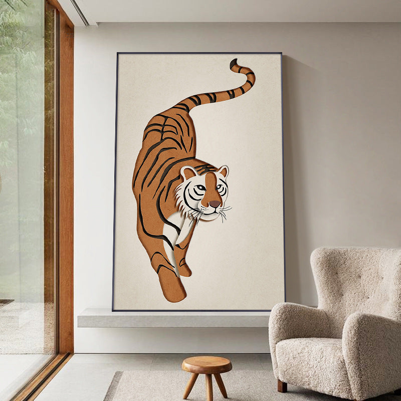 Artistic Tiger-Themed Relief Wall Art Homeandso