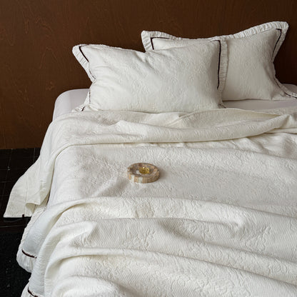 Decorative Elegant Floral Embroidered Bedspread Set Homeandso