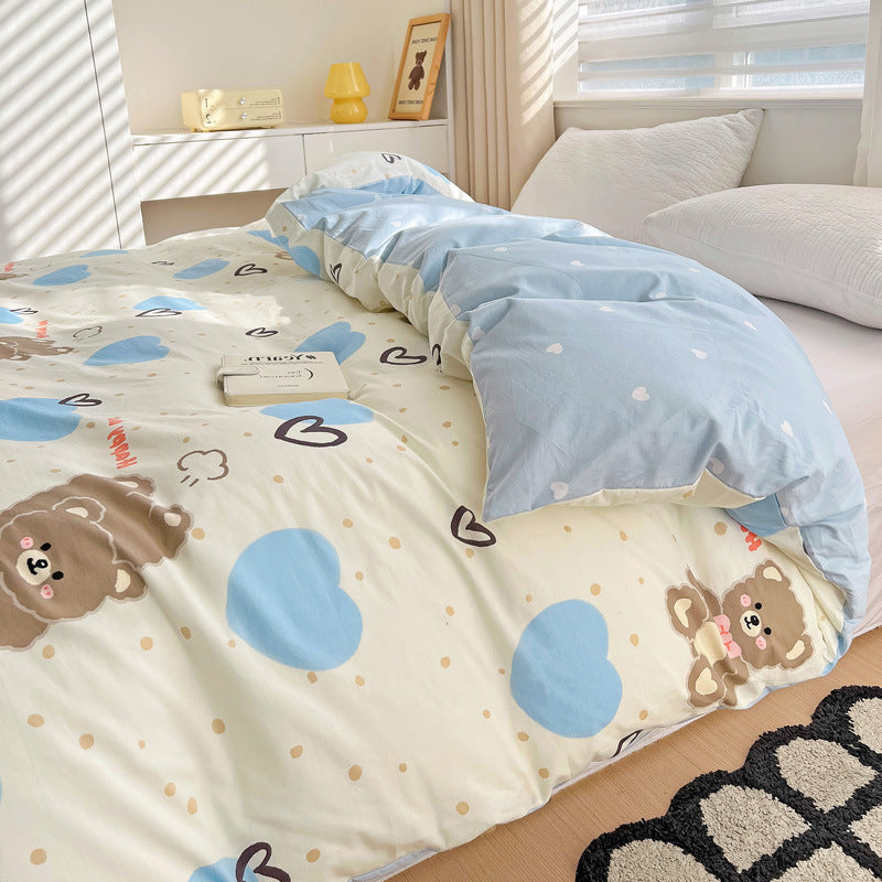 Playful Heart Pattern Duvet Cover Set Homeandso