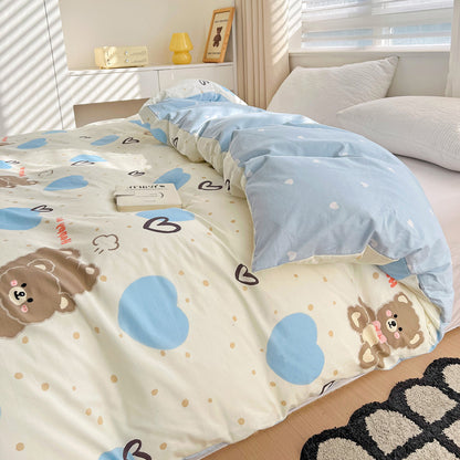 Playful Heart Pattern Duvet Cover Set Homeandso