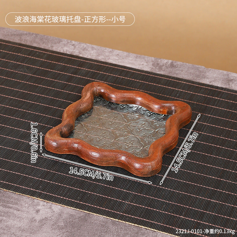 Decorative Artisan Glass Serving Tray Homeandso