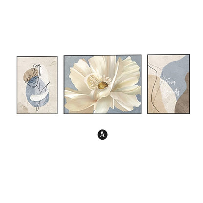 Elegant Framed Abstract Floral Art Set Homeandso