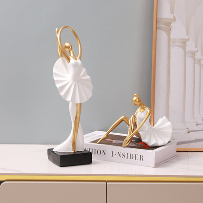 Elegant Dancing Figure Sculpture Homeandso