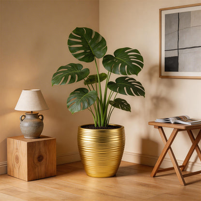 Textured Rippled Ceramic Planter Homeandso