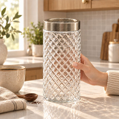 Elegant Faceted Glass Flower Vase
