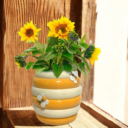 Decorative Hanging Bee-Inspired Flower Pot Homeandso