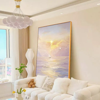 Framed Coastal Sunset Canvas Artwork Homeandso